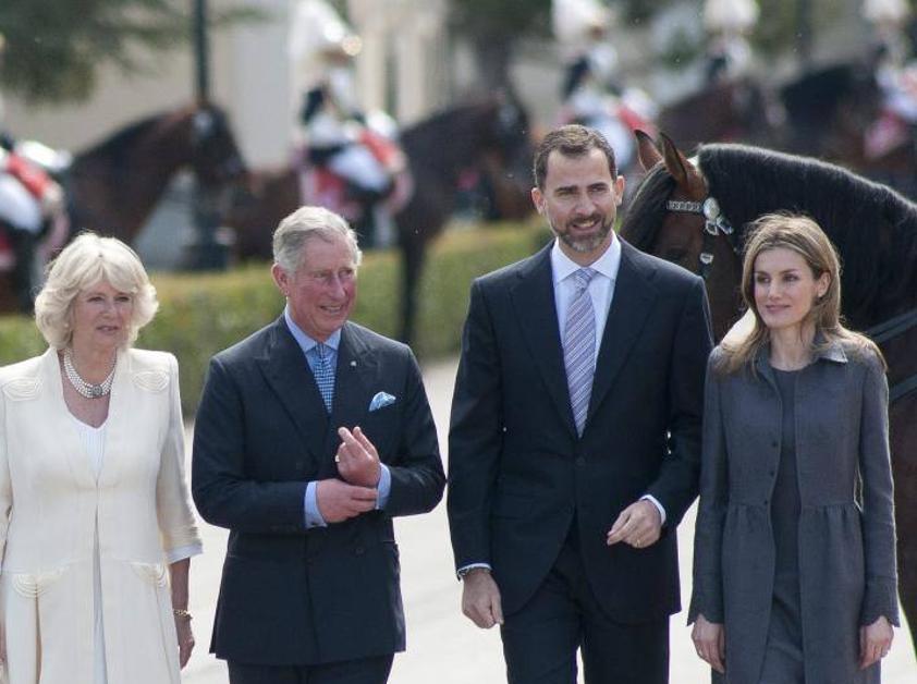 Los Reyes, con los príncipes de Gales en su visita a España de 2011