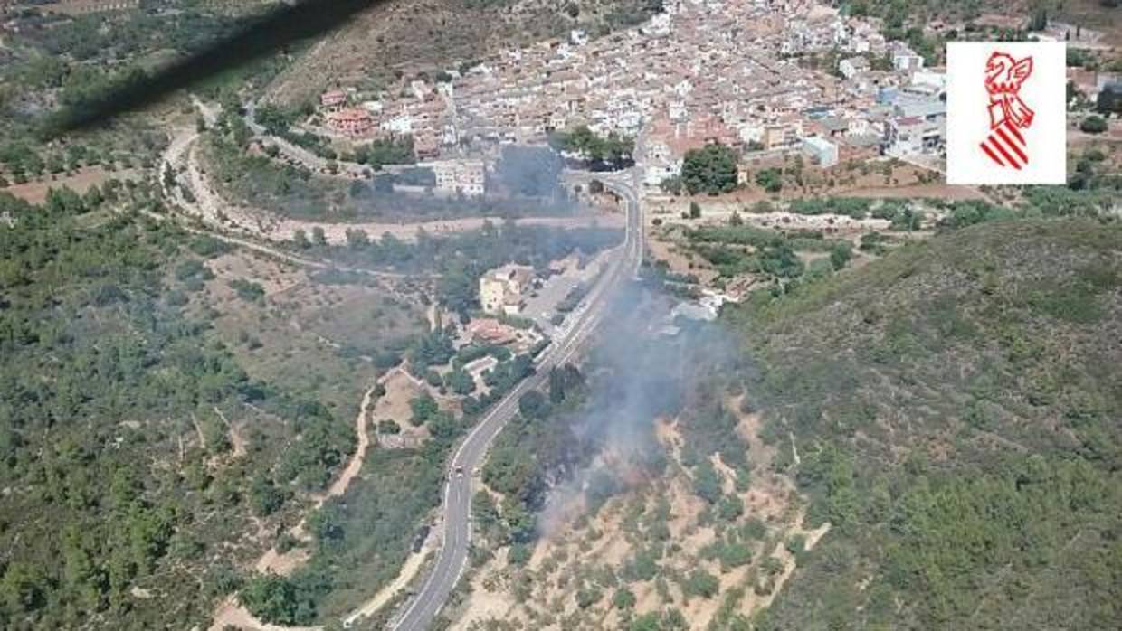 Imagen del incendio de Azuébar, Castellón