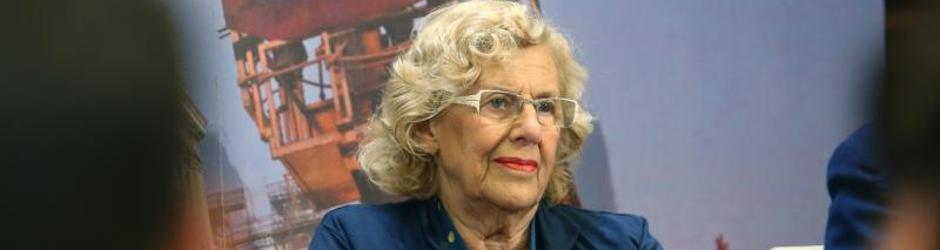 La alcaldesa de Madrid, Manuela Carmena, en Cibeles