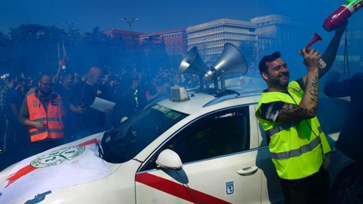 Imagen de archivo de una huelga de taxistas