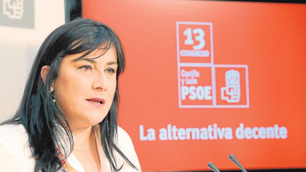 Ana Sánchez, durante su comparecencia de ayer en Valladolid para presentar el Congreso autonómico
