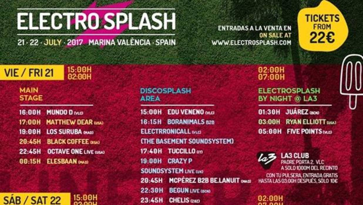 Imagen del cartel del festival ElectroSplash