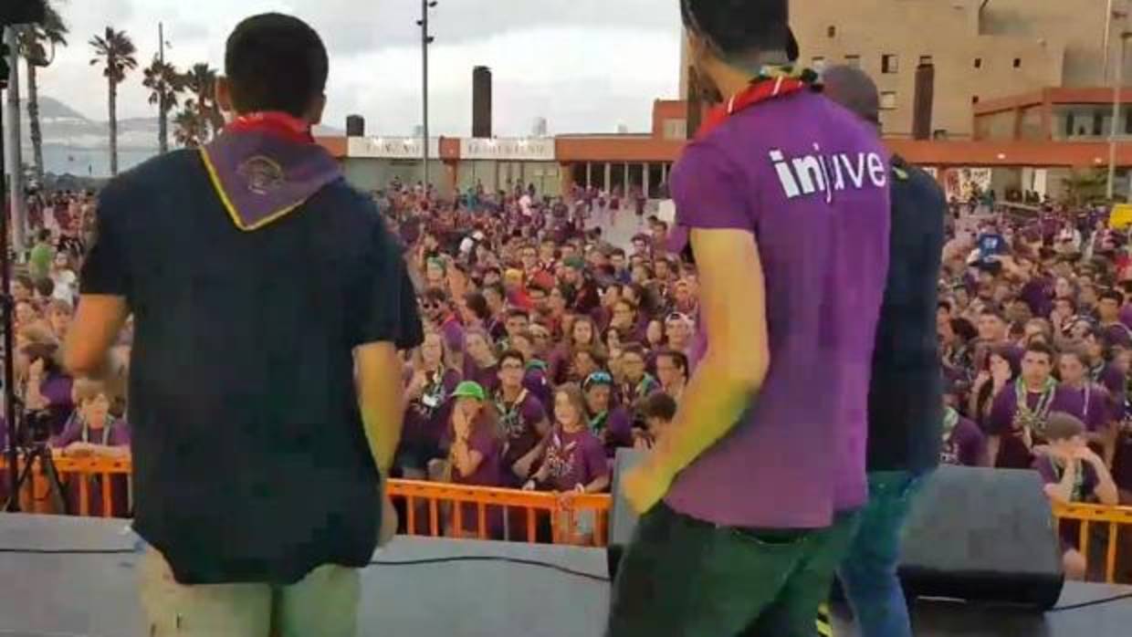 Acto de scouts en la Plaza de la Música de la capital grancanaria este domingo