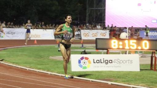 Irene Sánchez-Escribano, durante los 3.000 metros obstáculos de este sábado en los que se proclamó campeona de España