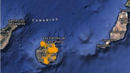 Mapa presencial de serpiente californiana en Canarias a junio 2017