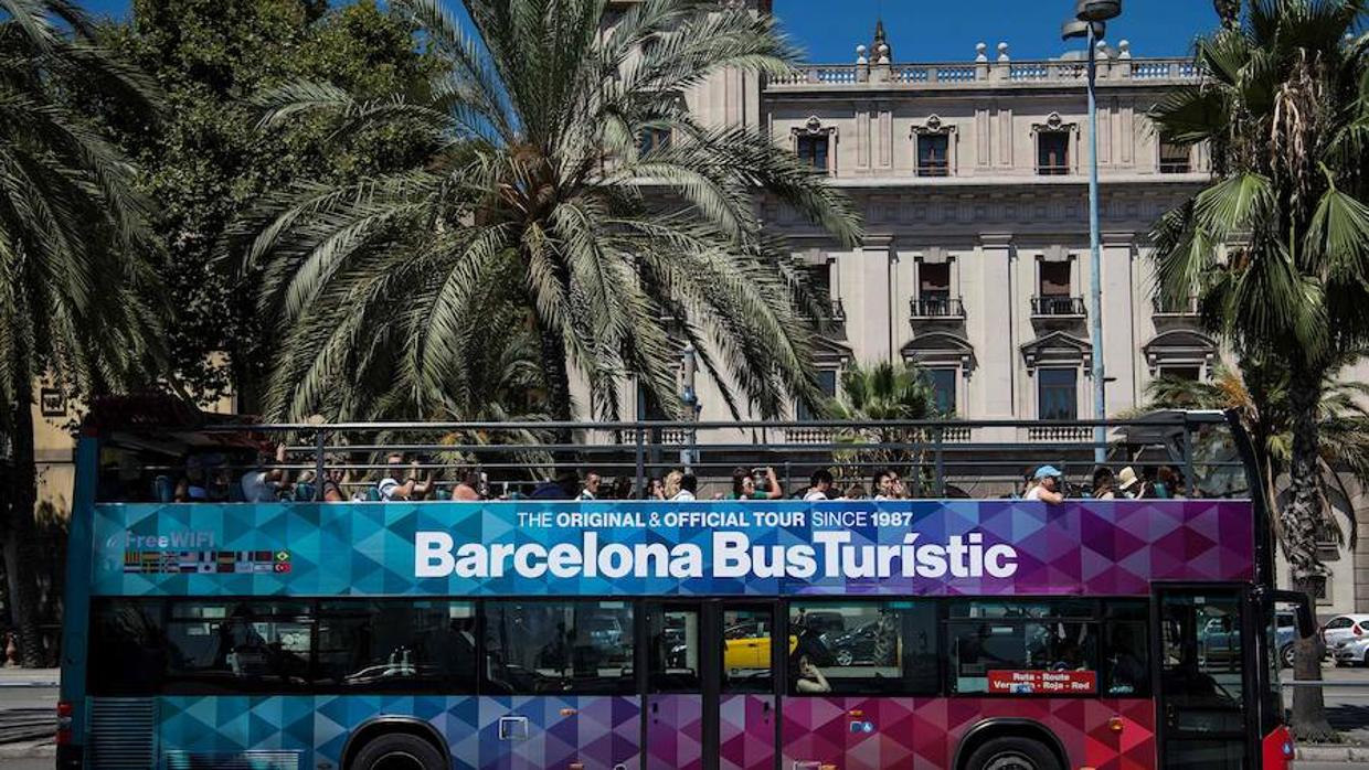 Un autobús turístico en Barcelona