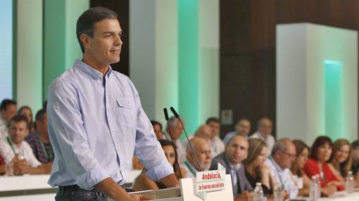 Pedro Sánchez, durante la clausura del Congreso socialista en Andalucía