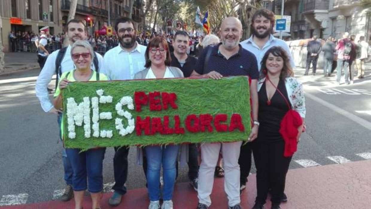 La delegación de MÉS por Mallorca, en los actos de la Diada