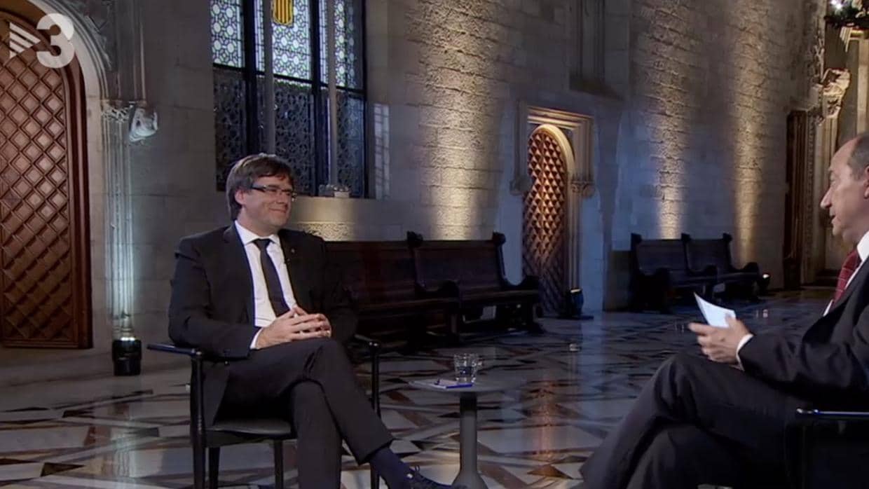 Puigdemont, en una entrevista en TV3 el pasado 13 de septiembre, en pleno golpe independentista