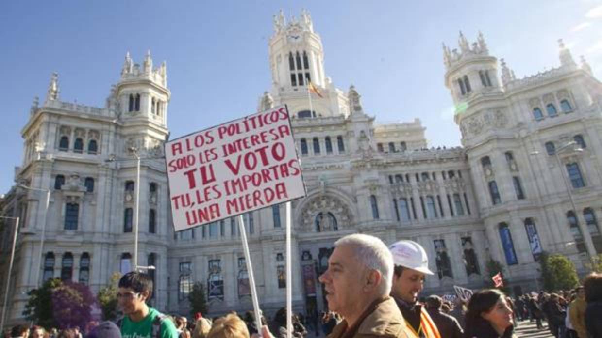 Manifestación en contra de la reforma de las pensiones en 2013