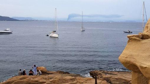 Imagen del incendio desde la isla de Tabarca