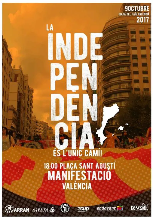 La CUP convoca una marcha el lunes en Valencia bajo el lema de que «la independencia es el único camino»