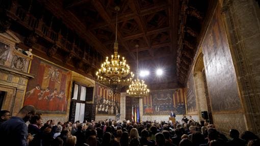 Vista general del acto celebrado en el Palau de la Generalitat