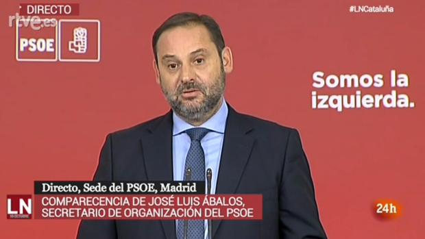 Directo declaración de independencia: José Luis Ábalos (PSOE): «No hay diálogo si no hay vuelta a la ley»