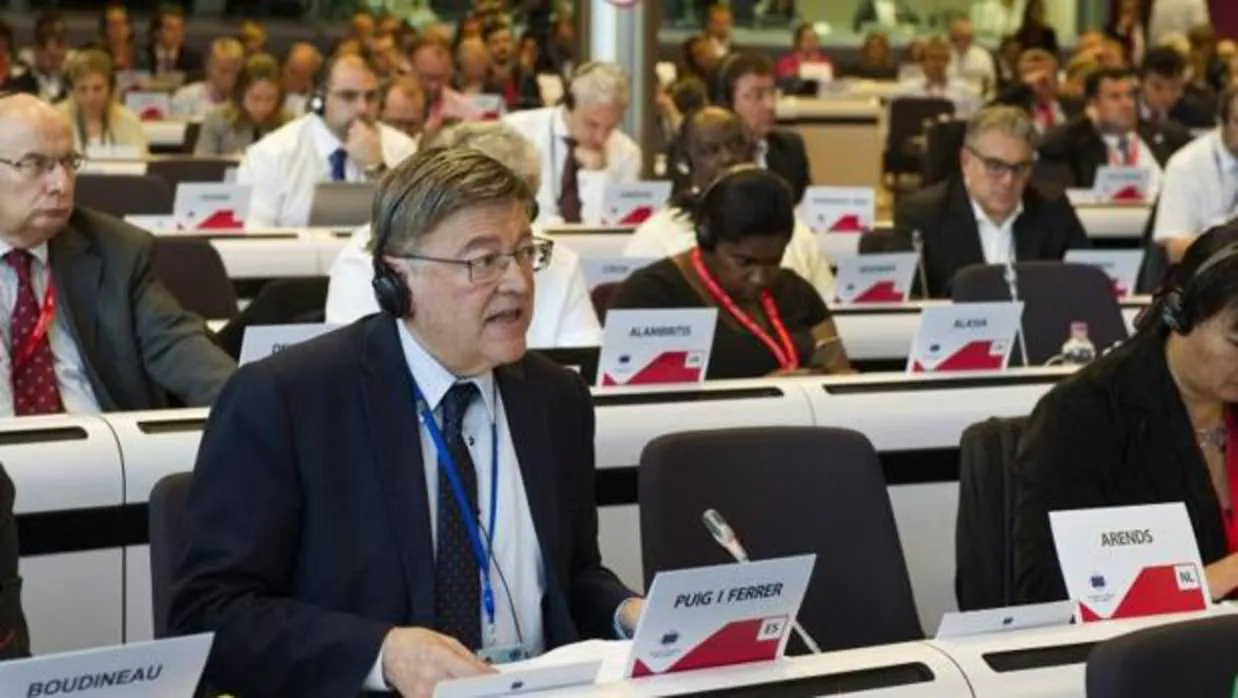 Ximo Puig, durante su intervención ante el Comité Europeo de las Regiones