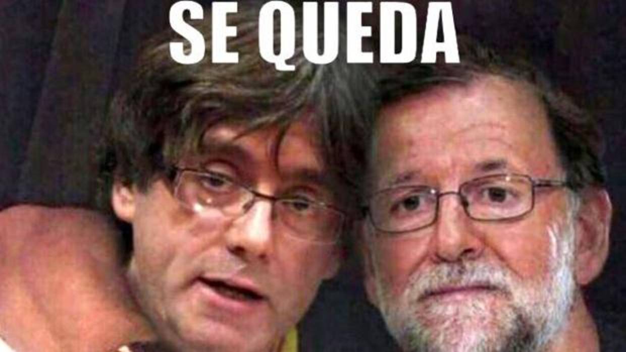 Uno de los memes que se pudieron ver en Twitter sobre Puigdemont