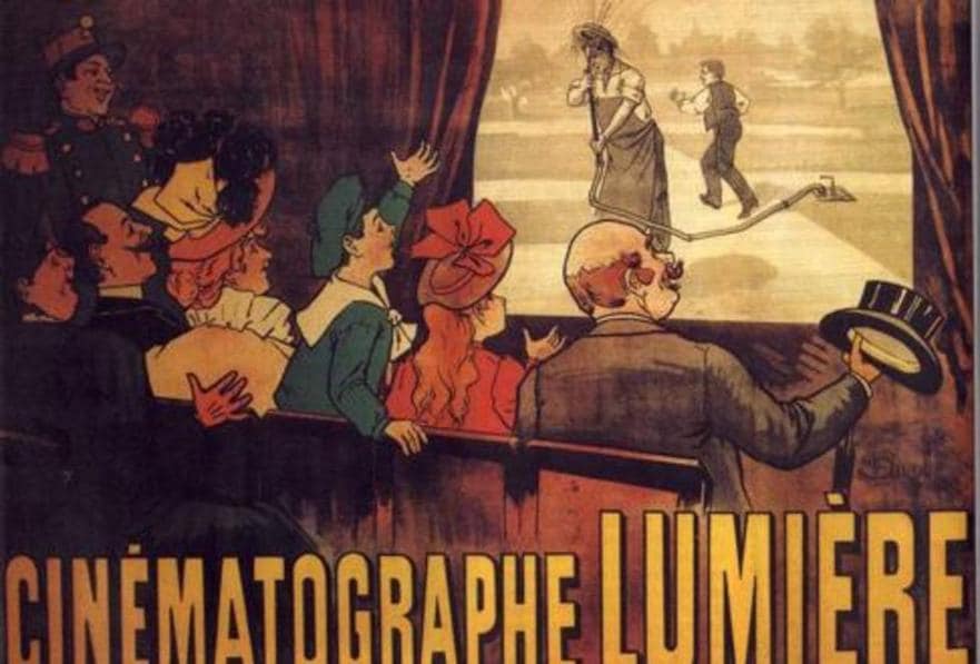 Cartel anunciador del Cinematógrafo Lumière dibujado por Maurice Auzolle