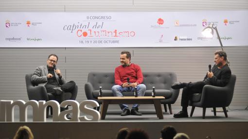 El humorista gráfico de ABC, Nieto, junto a David Rubio y Rodera