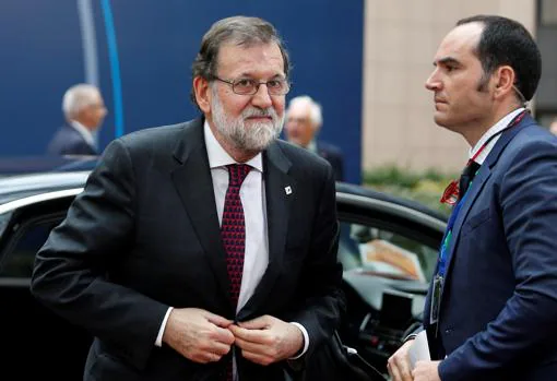 Rajoy, ayer a su llegada al Consejo Europeo que tuvo lugar en Bruselas