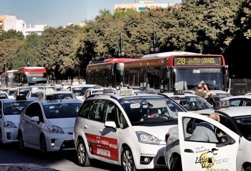 Imagen de la manifestación de este miércoles en Valencia