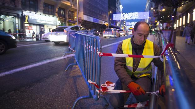 El cierre de la Gran Vía por Navidad arrancará cuatro días antes y no contará con vallas metálicas ni cintas