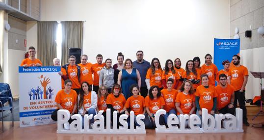 Grupos de voluntarios participantes en el encuentro anual de Aspace CyL