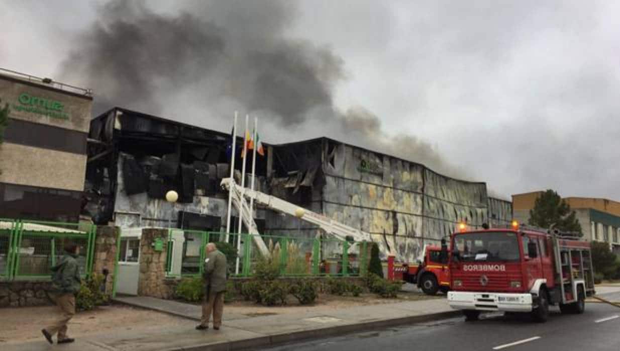Incendio registrado en la planta de Ornua en Ávila