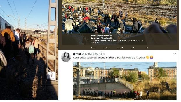 Caos en los Cercanías de Madrid: viajeros se bajan a las vías en Atocha tras un colapso general en el servicio