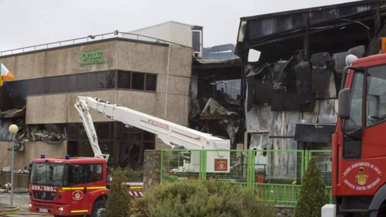 Un incendio declarado en la madrugada del domingo 5 de noviembre destruyó la láctea Ornua, en Ávila