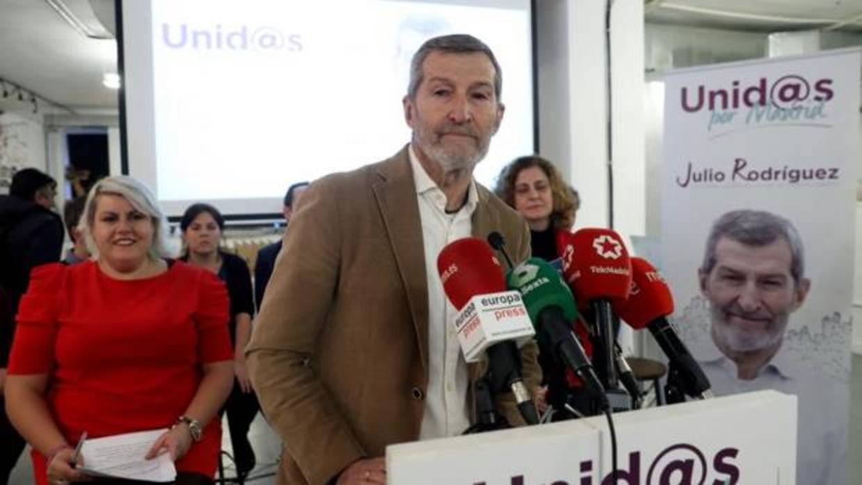 Julio Rodríguez, este martes durante la presentación de su candidatura para liderar Podemos Madrid