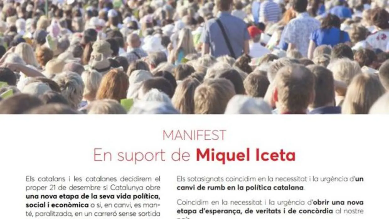 Mendoza, Cercas, Coixet y Mariscal dan su apoyo a Iceta en un manifiesto para las elecciones del 21-D