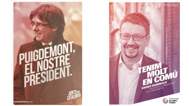 Puigdemont copia el cartel del 21-D a los «comunes»