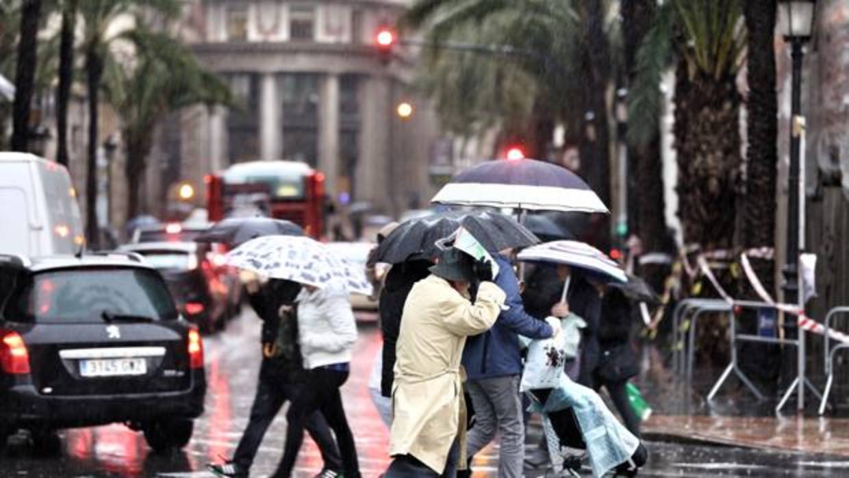 Imagen de la lluvia caída sobre Valencia