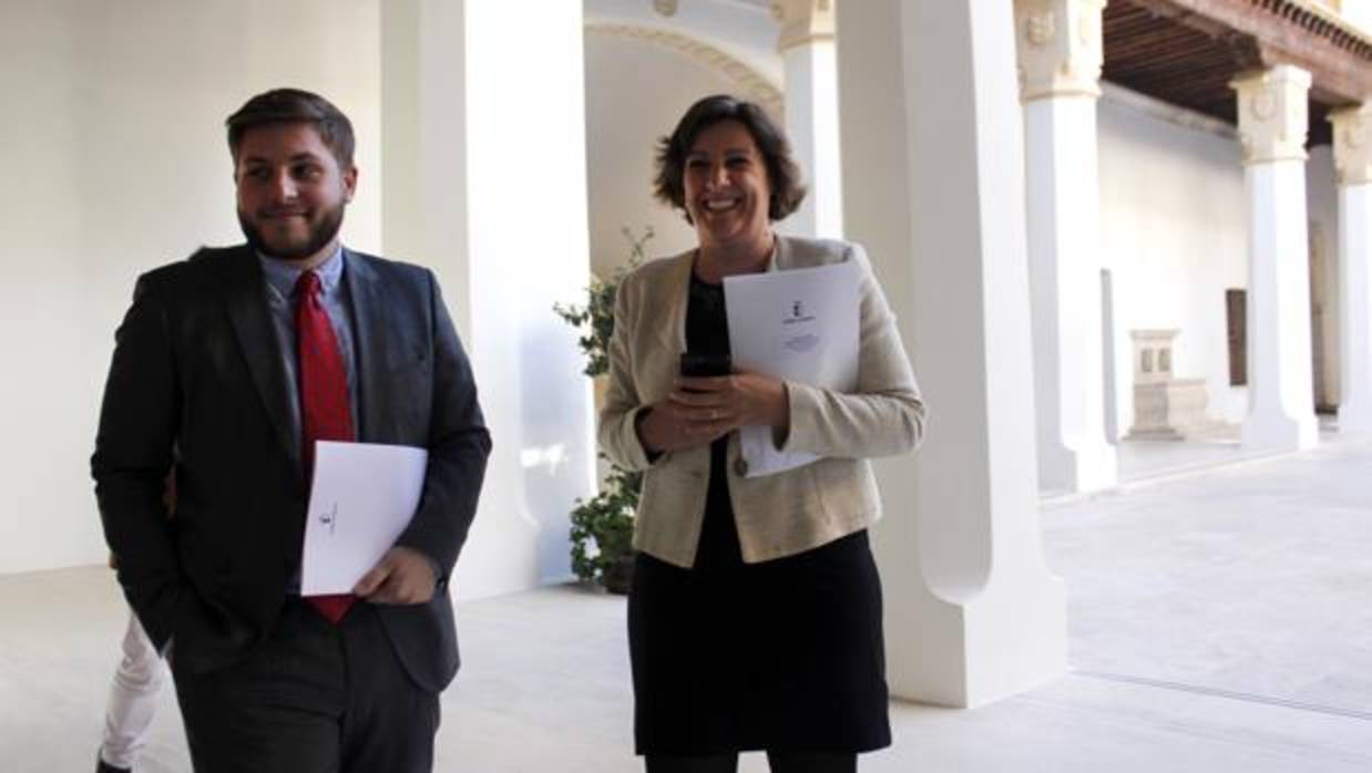 Ignacio Hernando y Patricia Franco, en el Palacio de Fuensalida