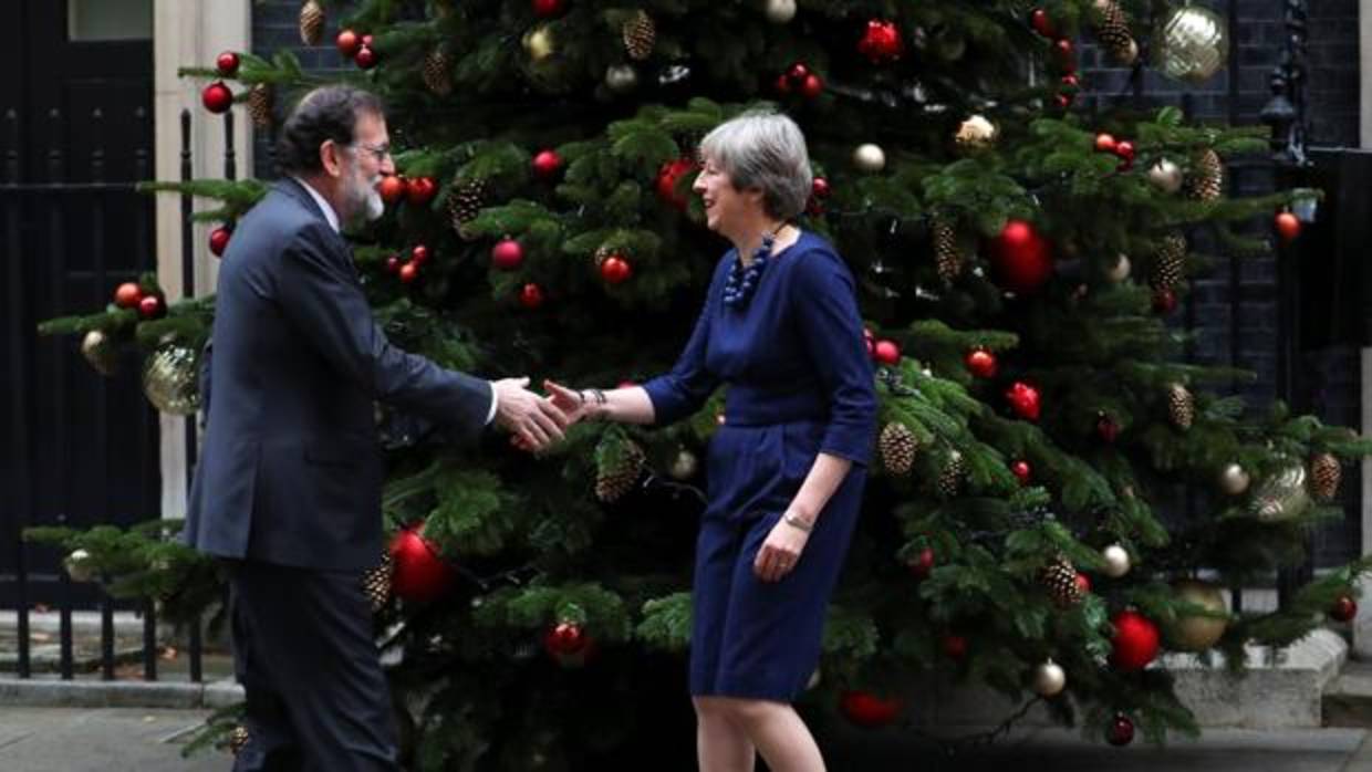 Mariano Rajoy y Theresa May, en Downing Street