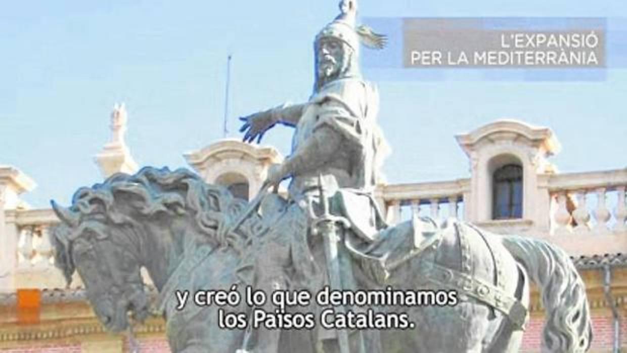 Captura de un video difundido en los últimos años por la Generalitat, en el que se afirma que Jaime I fue el rey de los «Países Catalanes»