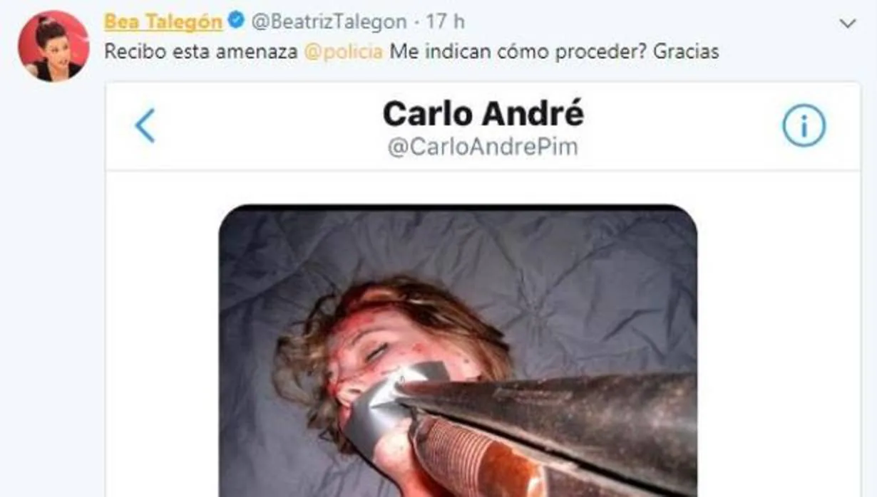 Beatriz Talegón recibe amenazas de muerte en Twitter: «La próxima es usted»