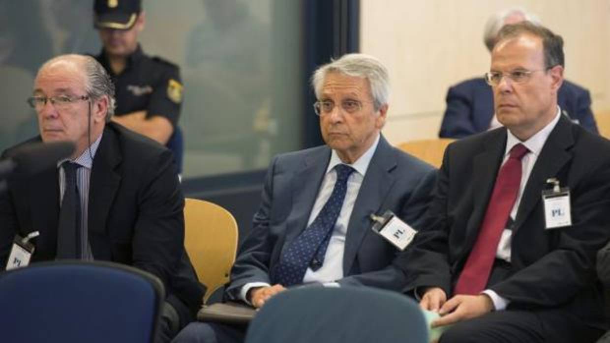 Gorriarán, Gayoso y Pego, en la Audiencia Nacional durante el juicio por las prejubilaciones millonarias