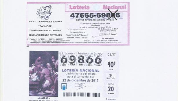 Un AMPA de Toledo vende participaciones del Sorteo Navidad con el número erróneo