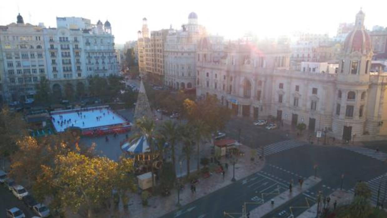 Imagen de la Plaza del Ayuntamiento tomada este viernes