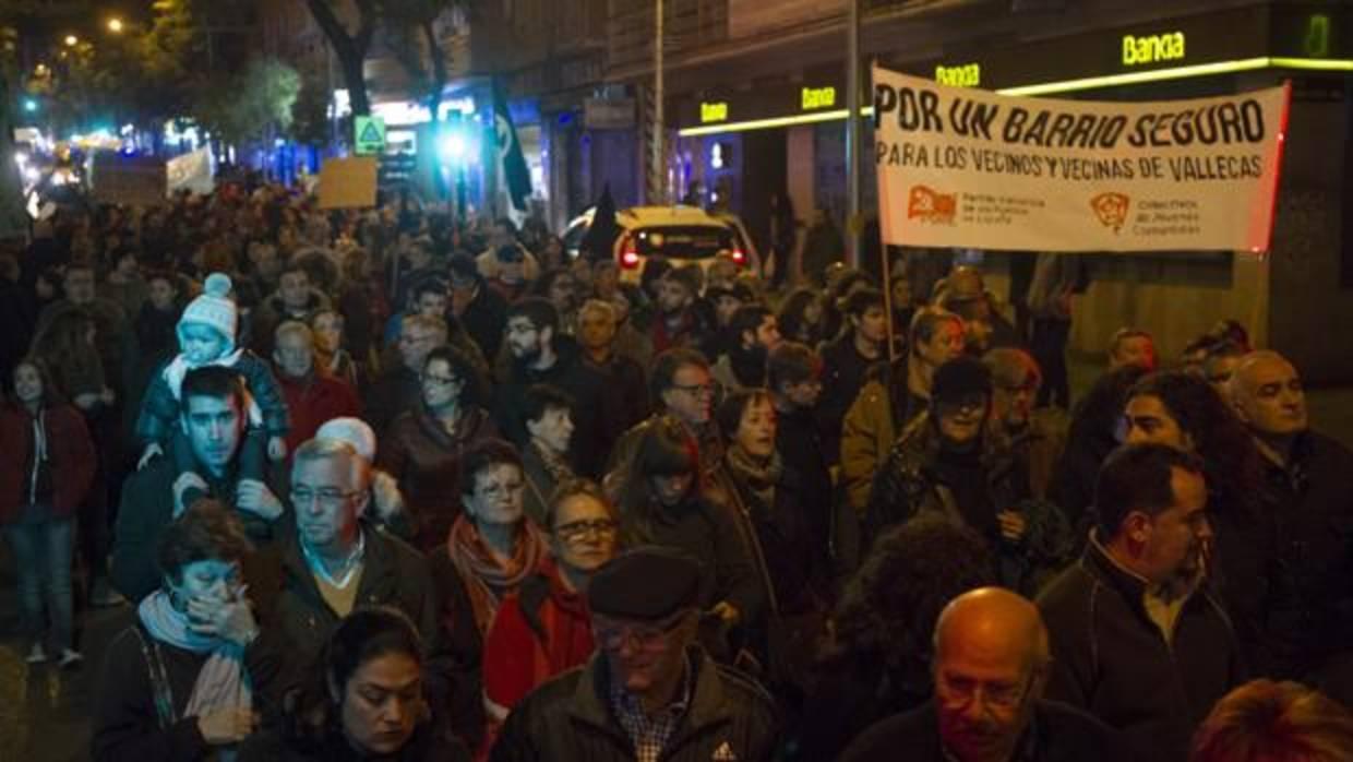 Manifestación en protesta por la inseguridad en Vallecas