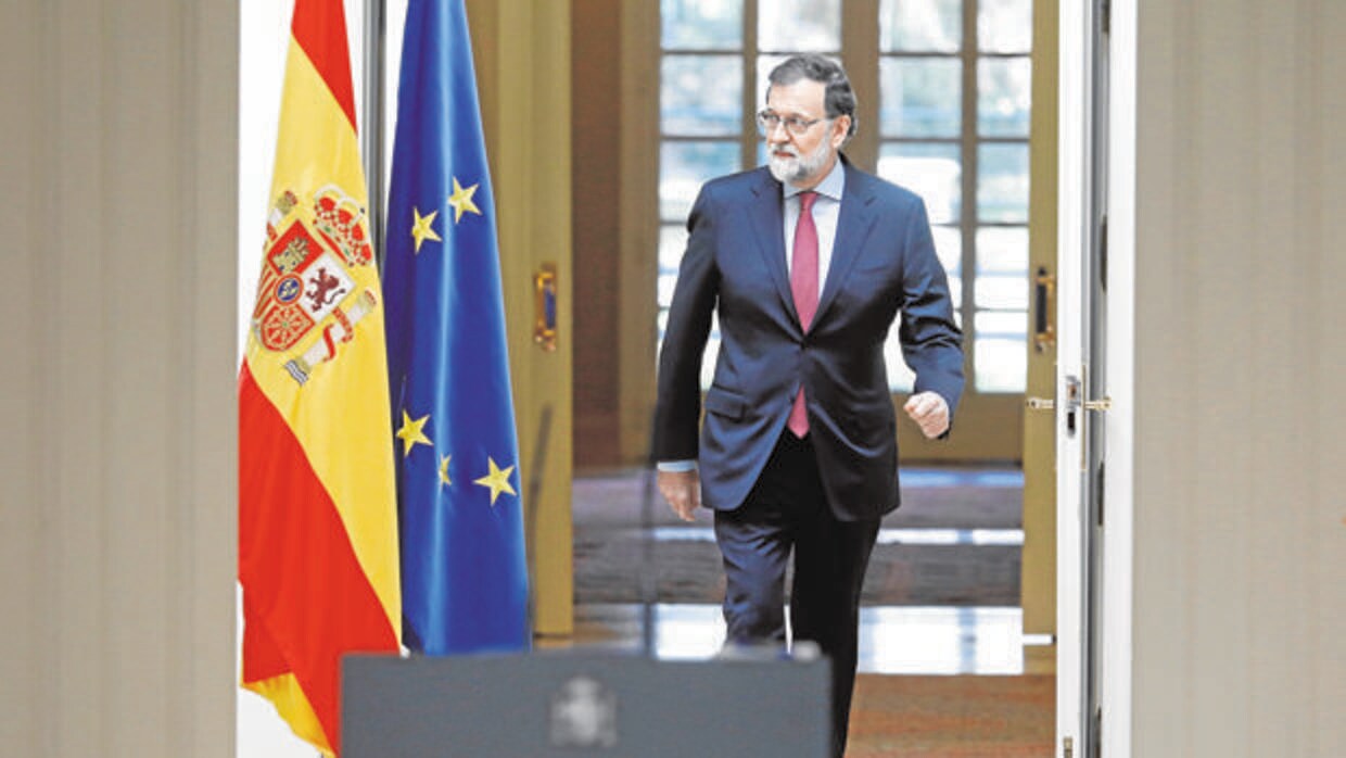 El presidente del Gobierno, Mariano Rajoy, en La Moncloa