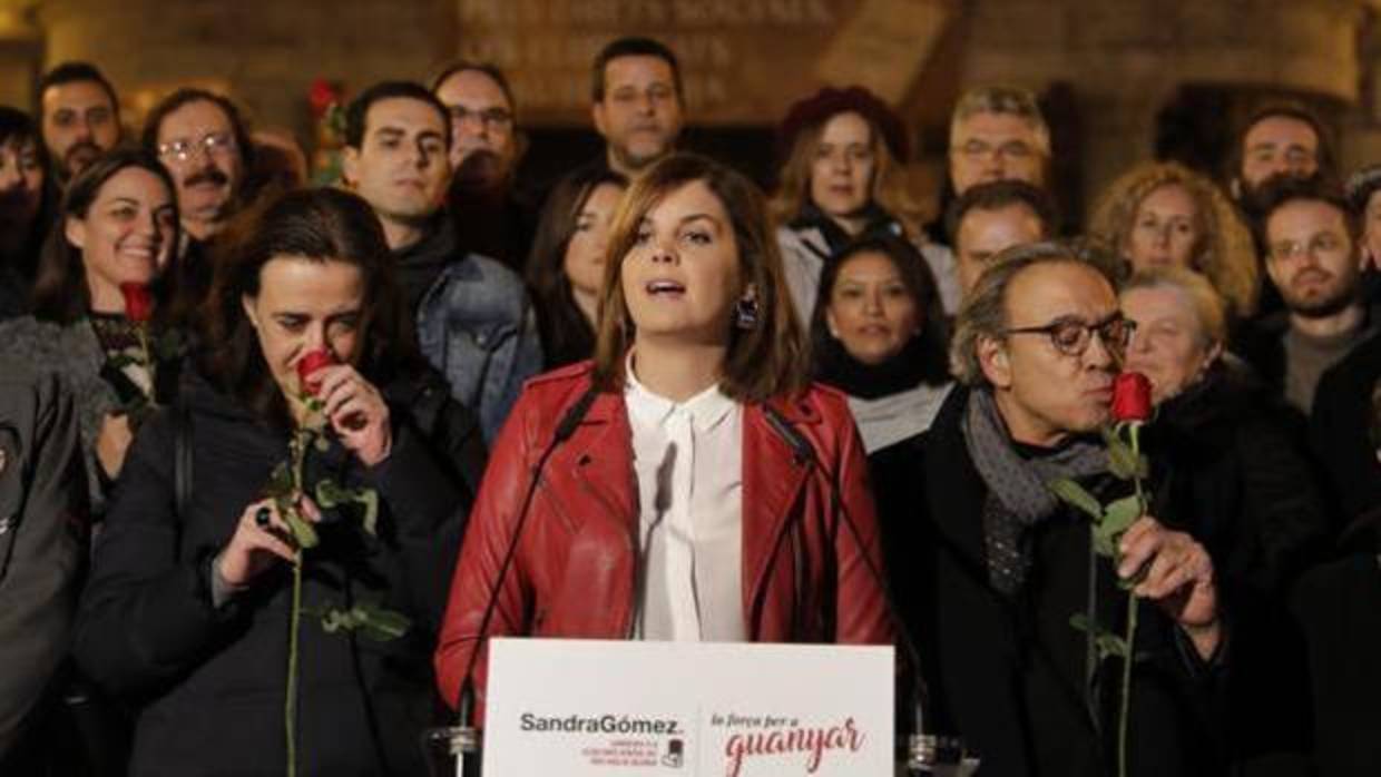 Sandra Gómez, durante la presentación de su candidatura a la secretaría general del PSPV en Valencia