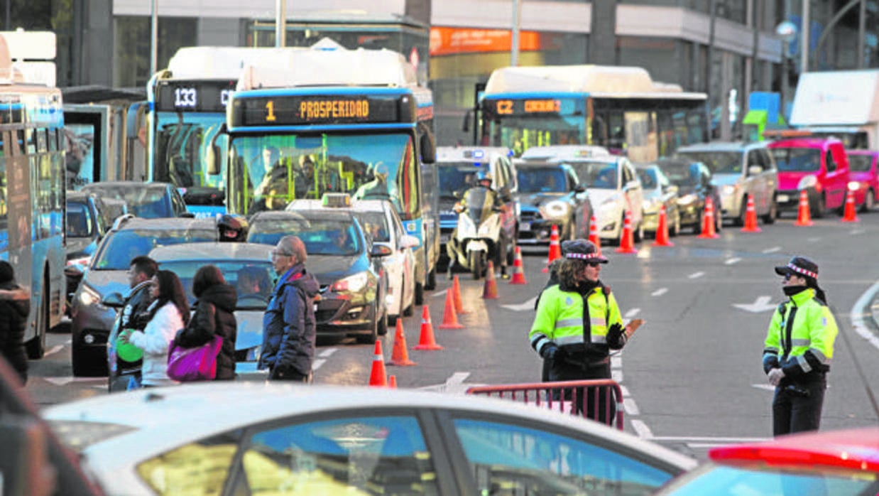 Cortes de tráfico en los accesos a la Gran Vía, a principios de diciembre