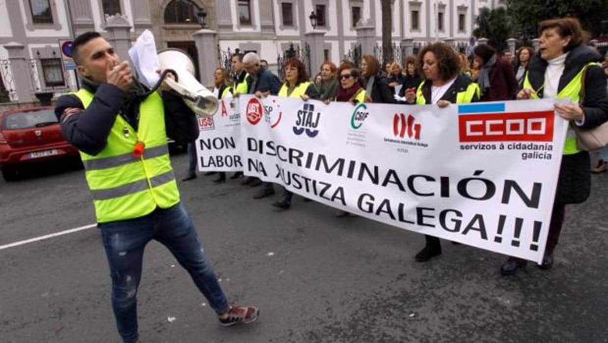Manifestación de los funcionarios de Justicia en La Coruña