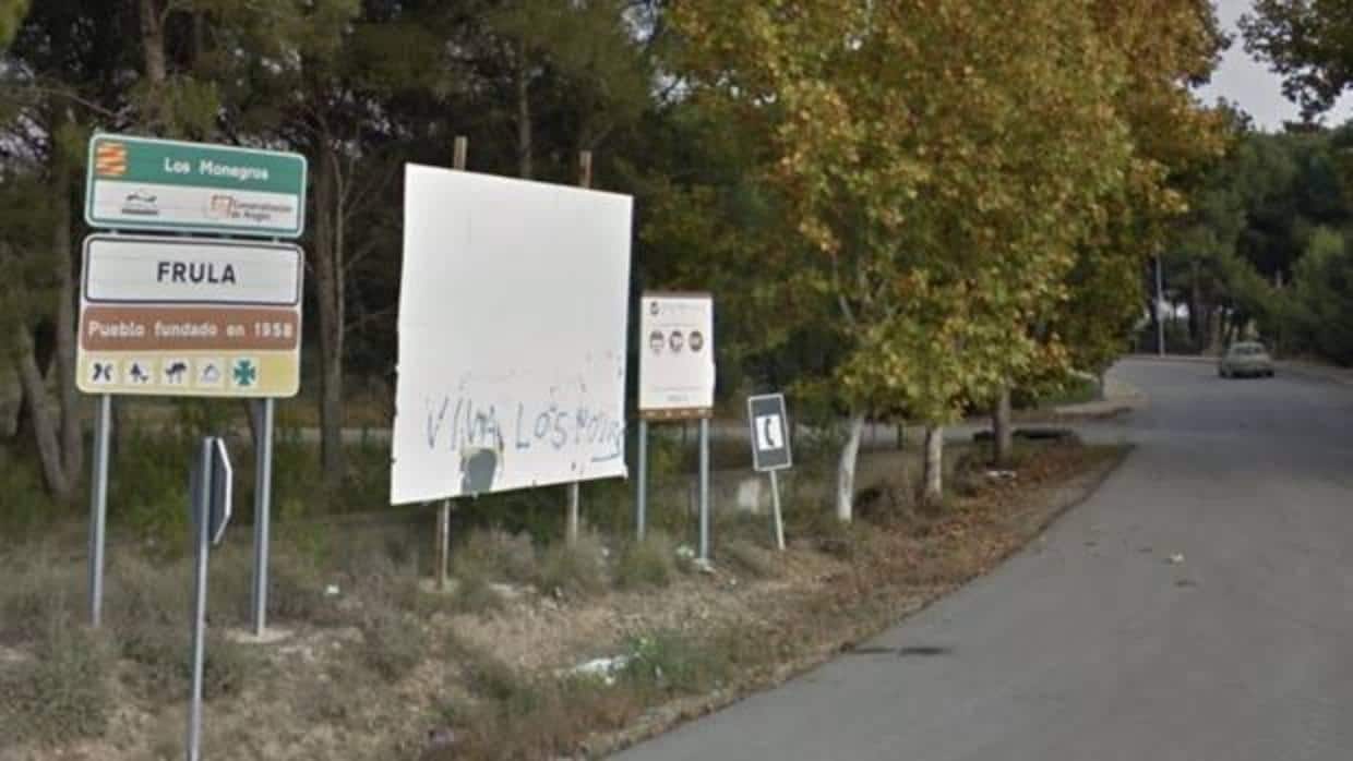 Carretera de acceso a la pequeña población de Frula (Huesca), donde se produjo el tiroteo