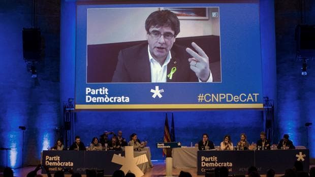 Puigdemont, ayer durante el congreso del PDECat