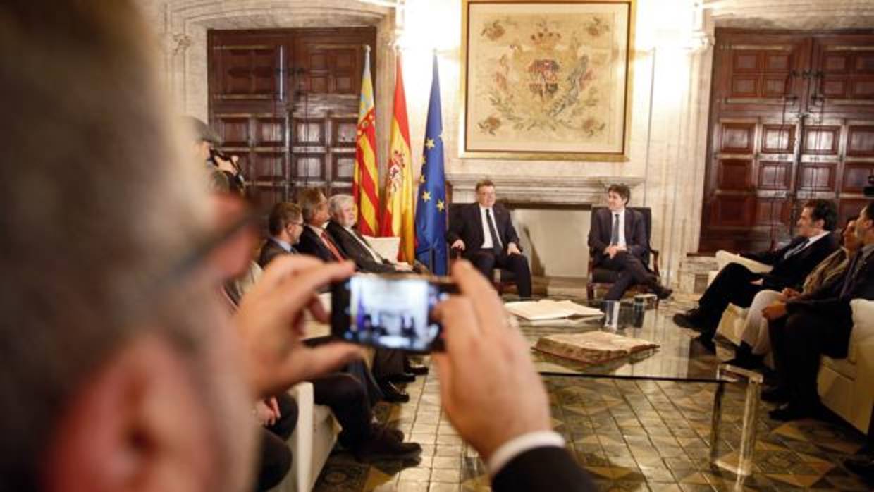 Imagen del acto celebrado este lunes en el Palau de la Generalitat