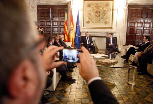 Imagen del acto celebrado este lunes en el Palau de la Generalitat