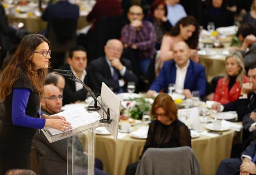 Mónica Oltra, durante su discurso este martes